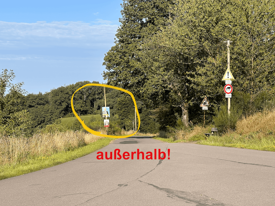 Markus Rädler - CDU Wahlkandidat in Belmicke und Othetal plakatiert weit außerhalb geschlossener Ortschaft. Und die SPD Bergneustadt machts nicht besser!