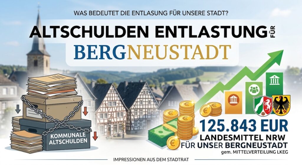 Altschuldenentlastung vom Land NRW für Bergneustadt.